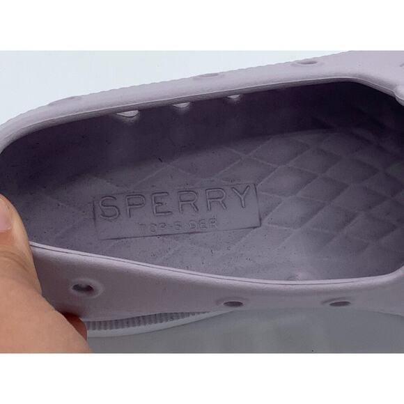 Women's Sperry's Size 8 Loafers Lilac Holes Waterproof Non-marking - Picture 6 of 8